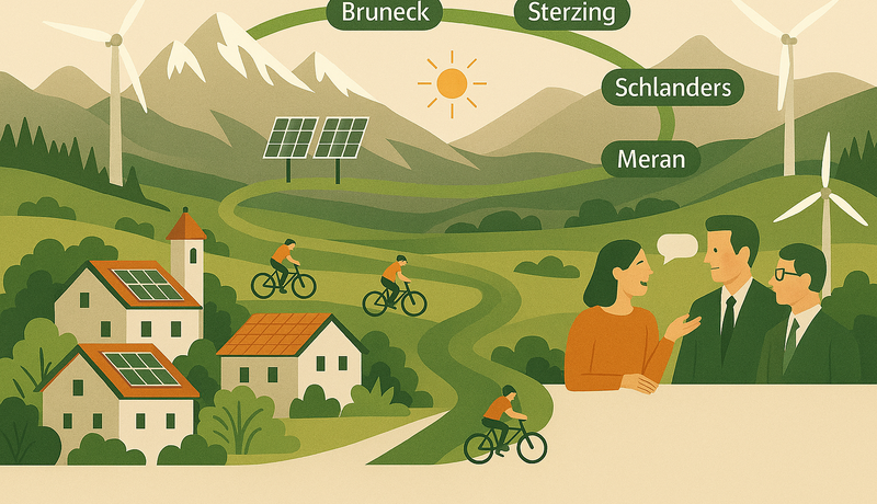 Symbolbild: Klimaplan Südtirol 2040 – lokal handeln, gemeinsam wirken | © KI Generiert