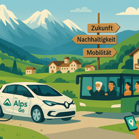Symbolbild: TourisMUT-Webinar: Nachhaltige Mobilität im Alpenraum | © Generiert mit KI