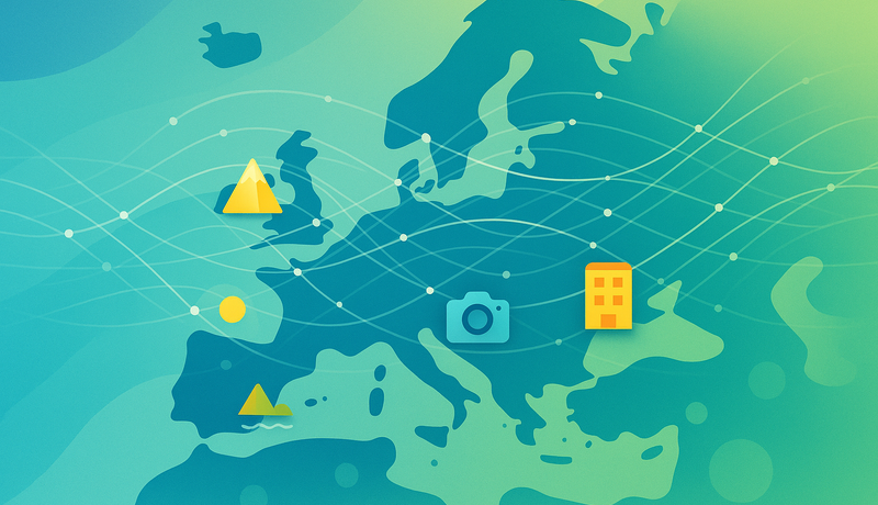 Landkarte von Europa mit Linien, welche ein Netzwerk symbolisieren | © Ki generiertes Bild
