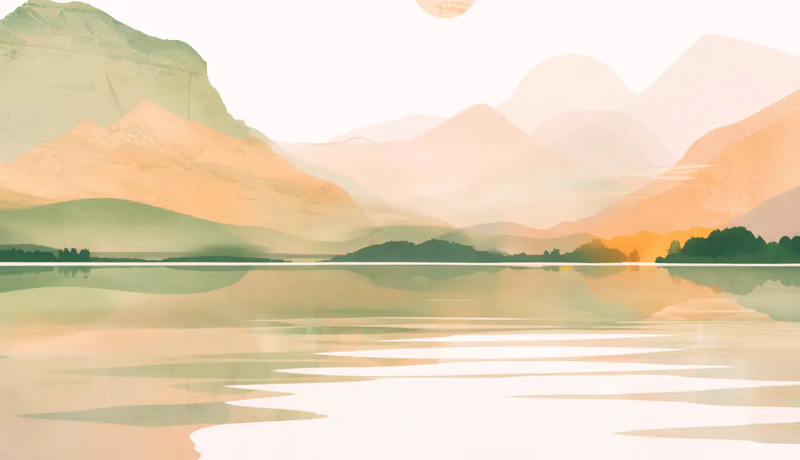 STiAS Headerbild, Aquarell-Seelandschaft | © STiAS Header 2026 © KI-generiert mit ChatGPT, 2026 