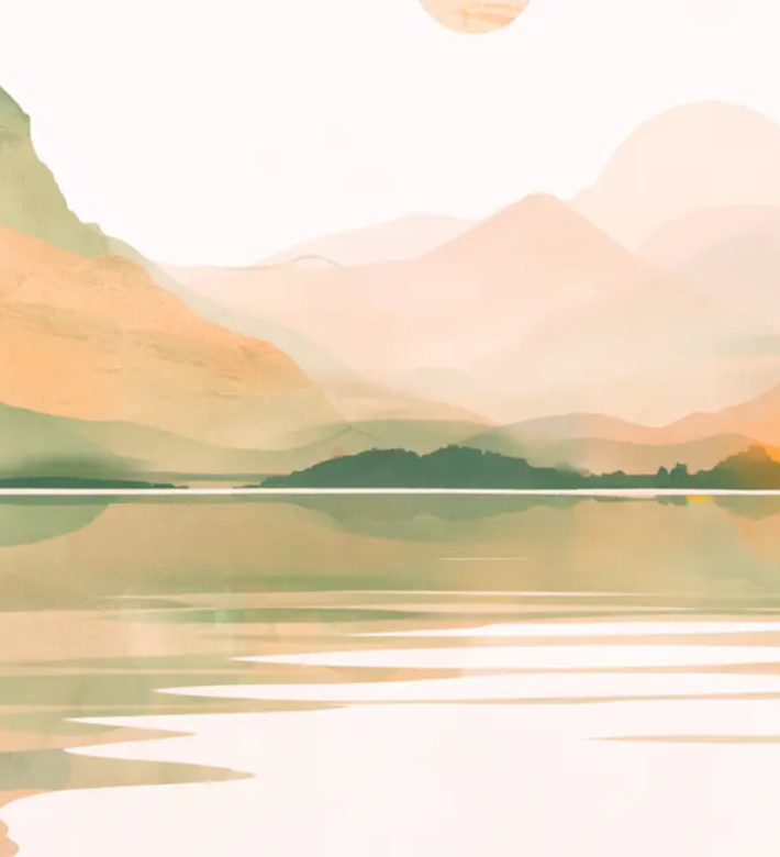 STiAS Headerbild, Aquarell-Seelandschaft | © STiAS Header 2026 © KI-generiert mit ChatGPT, 2026 