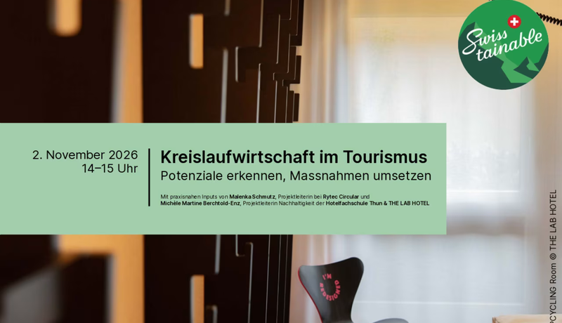 Headerbild Swisstainable-Webinar | © UPCYCLING Room © THE LAB HOTEL